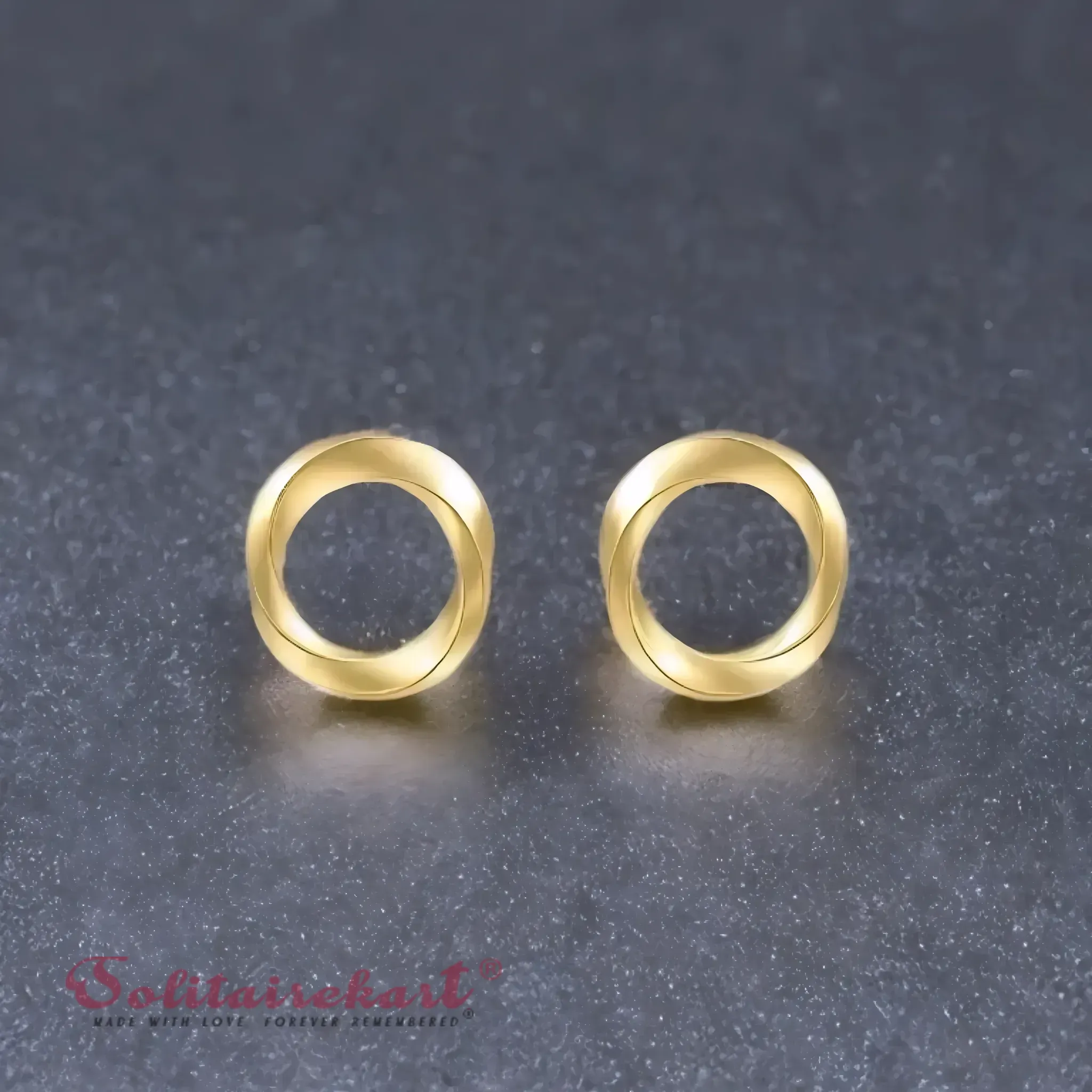 14K Gold 3.18grm Twist Circle Stud